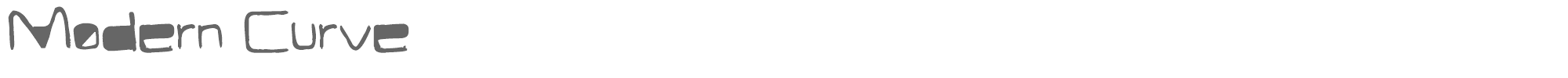 Sample characters Modern Curve Font